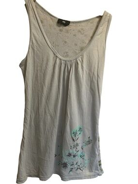 Vintage Y2K Solemio Mixed Media Floral Thermal Tank Top Size M Made in USA